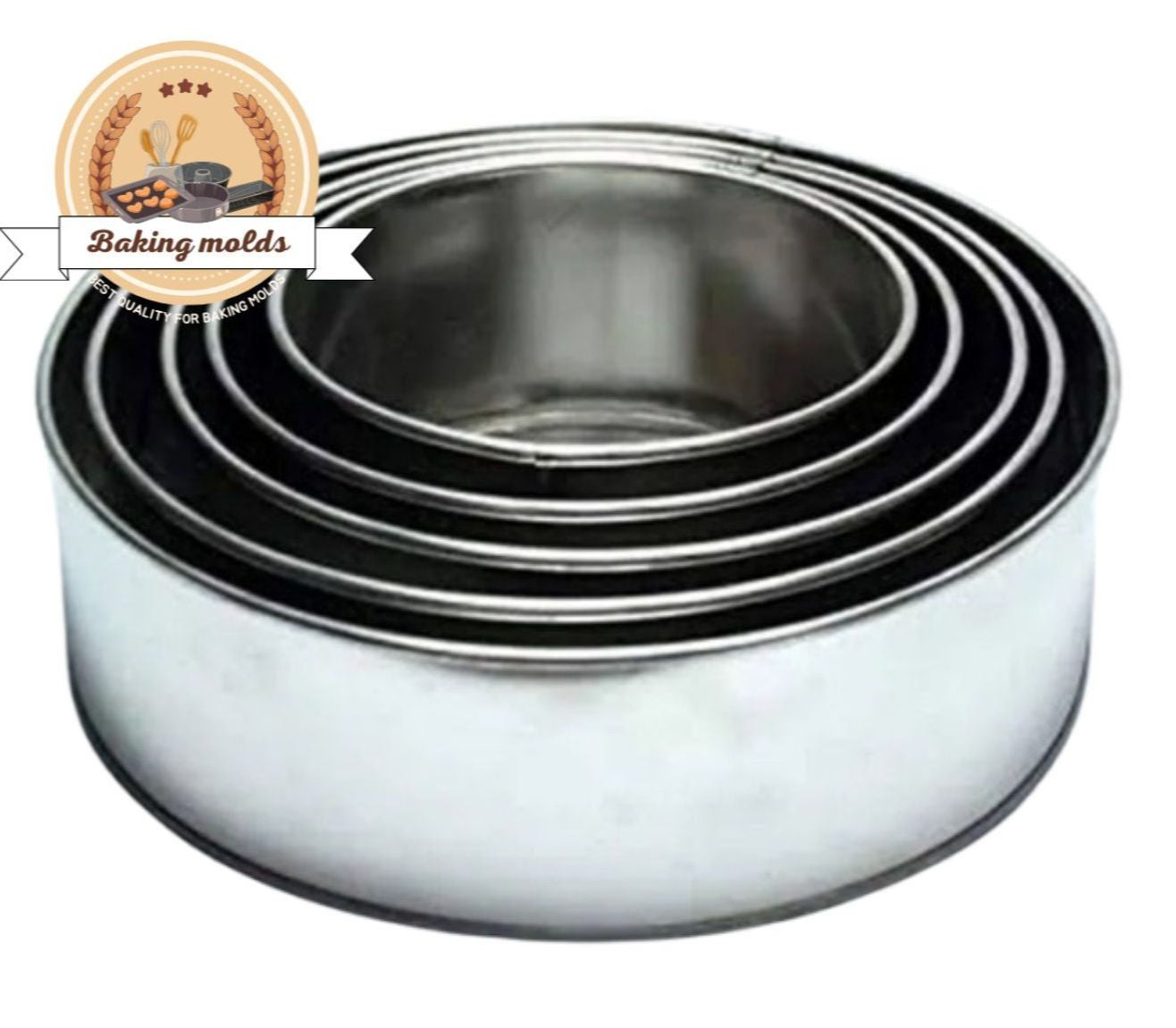 cake pan - 5 pcs cake pan jass cake pan 8,7,6,5,4, inches Baking Mold Galvanized Steel all size