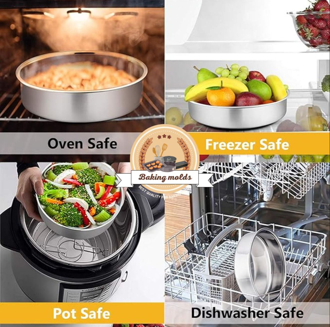 cake pan - 5 pcs cake pan jass cake pan 8,7,6,5,4, inches Baking Mold Galvanized Steel all size