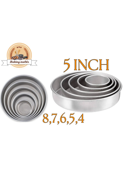cake pan - 5 pcs cake pan jass cake pan 8,7,6,5,4, inches Baking Mold Galvanized Steel all size